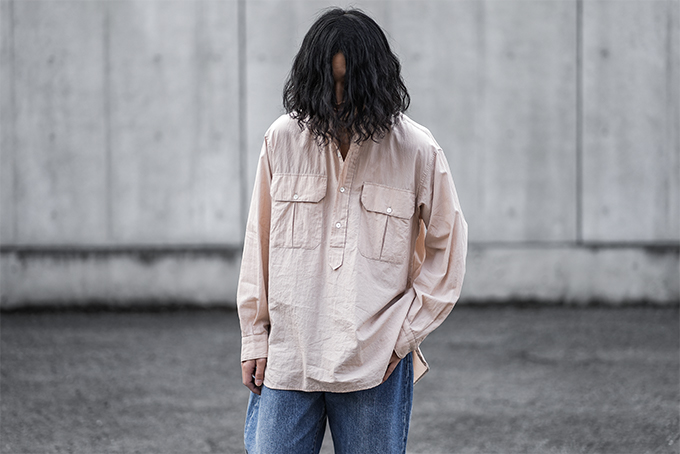 COMOLI -ベタシャン プルオーバーシャツ, プルオーバー カーゴシャツ