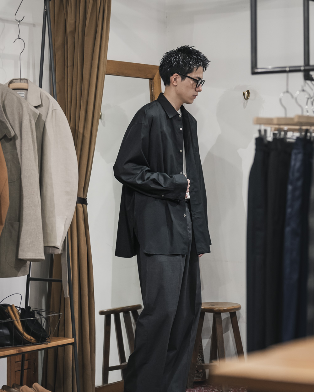 ssstein / Oversized Down Pat Shirt (Black) | twelve