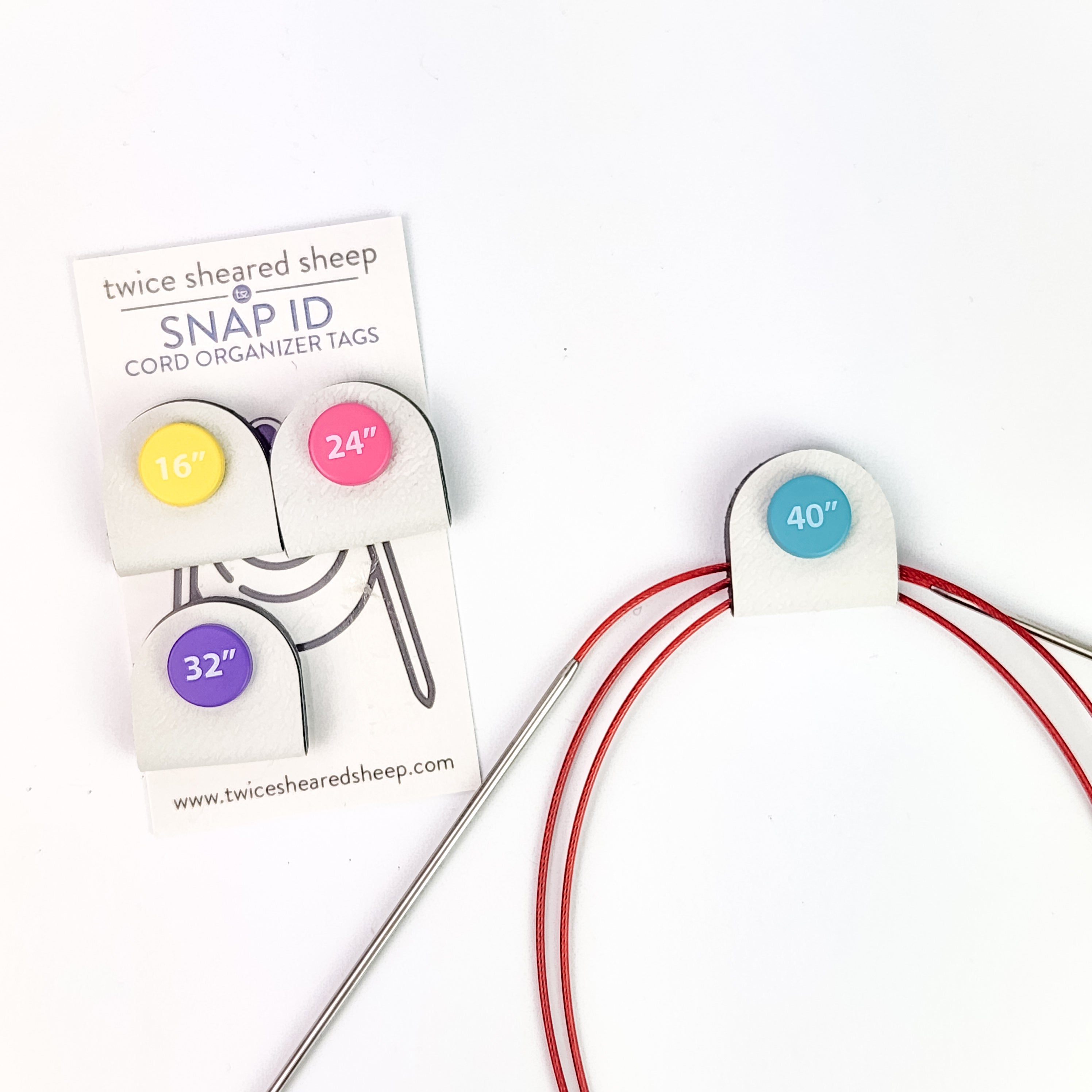 Snap ID Cord Organizer Tags - Standard Number Sizing - Twice