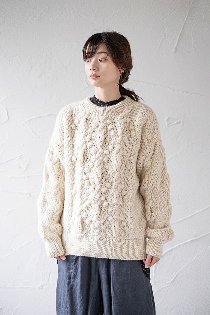 yuni ユニ ネパールハンドニット オーバーサイズプルオーバー(23AW