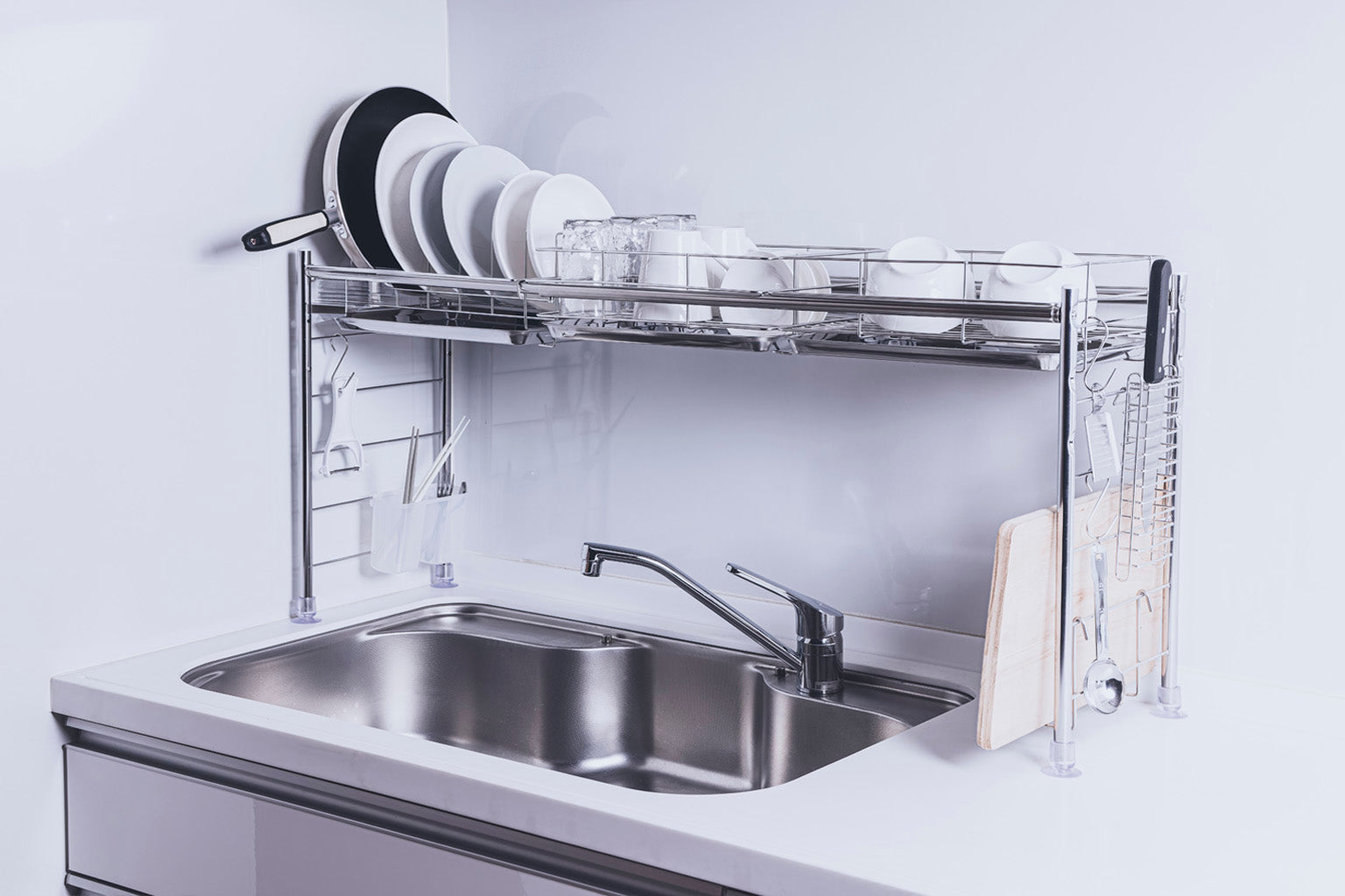 シンク上水切りラック ワイドタイプ ステンレス仕様 – 燕三条水切り