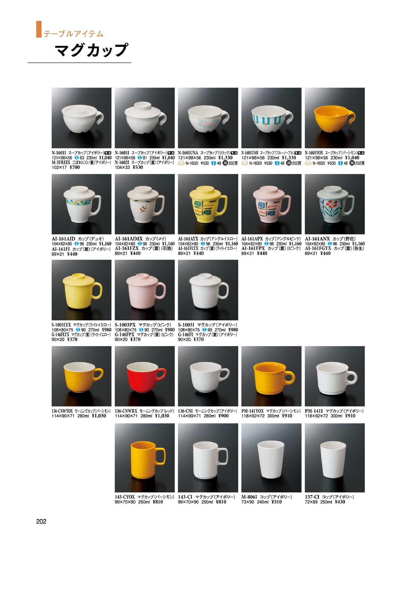 食器 マグカップMugs スリーラインメラミンウエア2026－202ページ