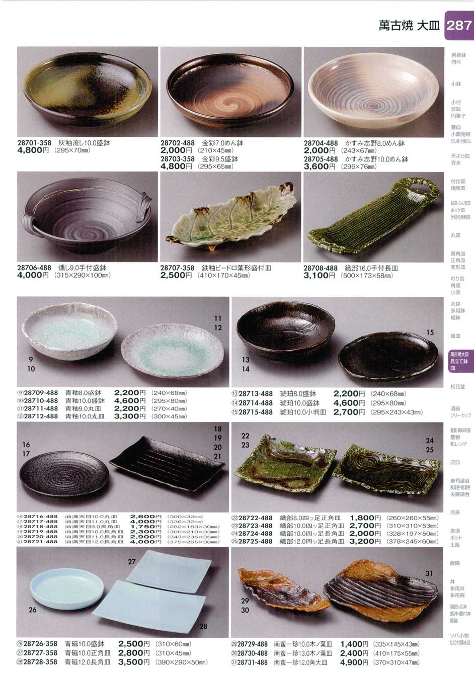食器 萬古焼大皿陶里28－287ページ