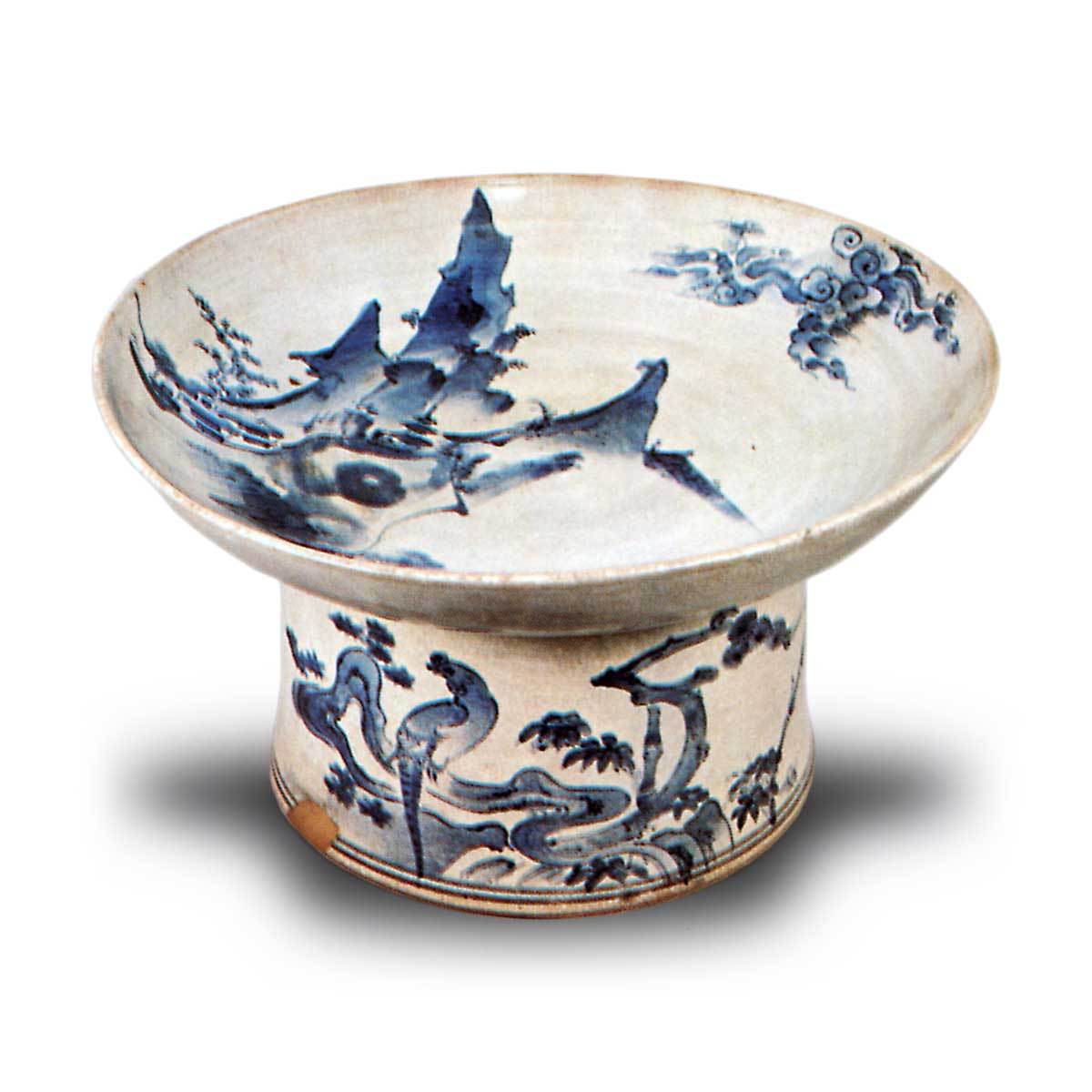 染付 山水鳥文 台鉢 | 鶴田 純久の章 お話