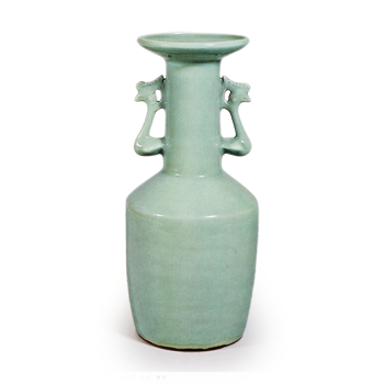 楓】中国古玩 龍泉青磁 花陽刻 花瓶 DD379 ◇錵◇2 中国古玩 明