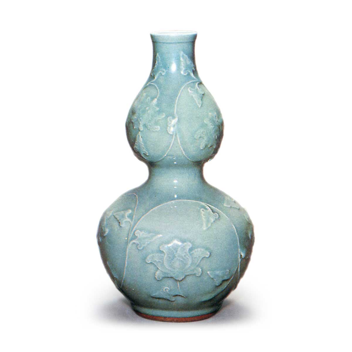 砧青磁浮牡丹瓢花入 きぬたせいじうきぼたんひょうはないれ | 鶴田