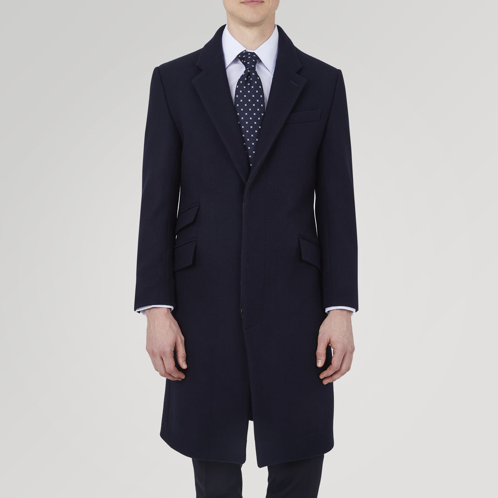The Joseph Navy Wool Tailored Overcoat | Turnbull & Asser