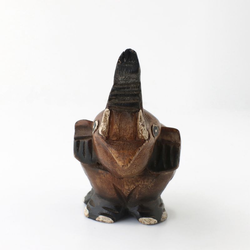 木彫 鼻上げゾウ S タイ 伝統工芸 エレファント 縁起物 置物 木彫り