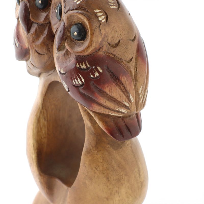 木彫 止まり木ペア フクロウ タイ 伝統工芸 梟 雑貨 置物 アジアン雑貨