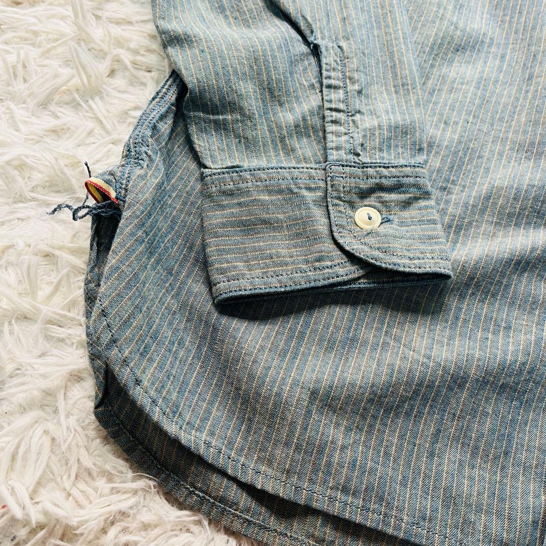 トップス MOMOTARO JEANS Gacha Pocket Stripe shirt MOMOTARO JEANS