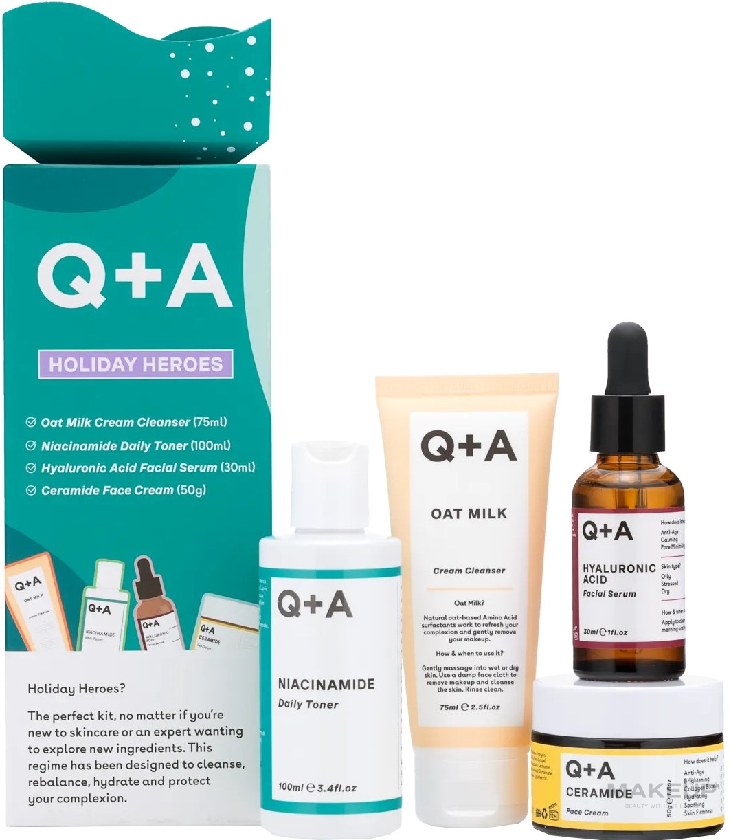 Набір - Q+A Holiday Heroes Gift Set (f/cl/75 ml + toner/100 ml + f