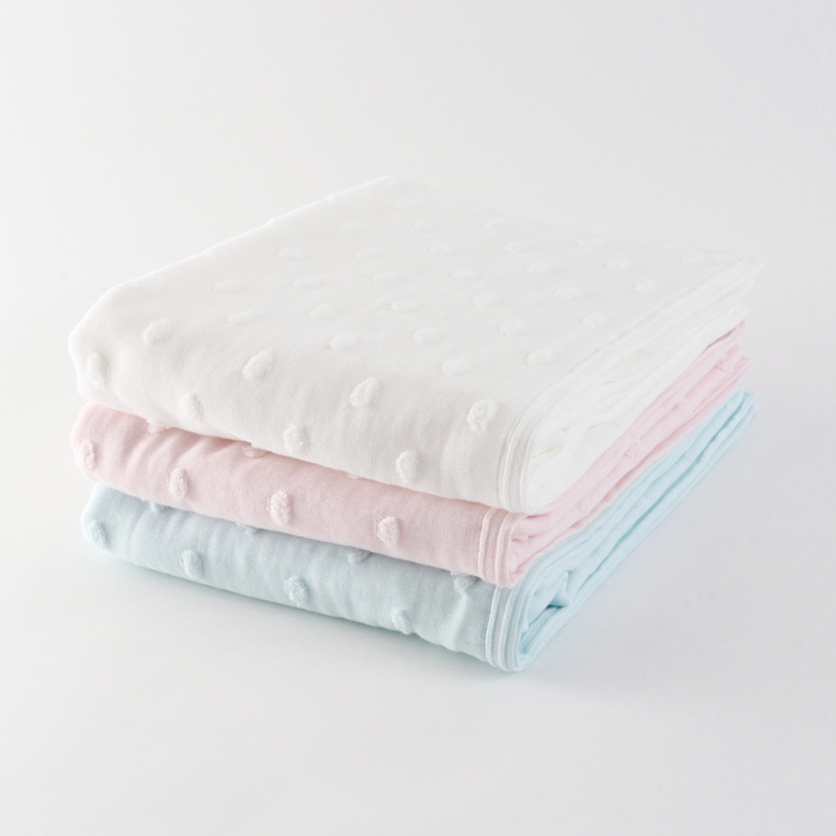 ふわふわガーゼドット スモールバスタオル（8824B566）-ウチノタオル