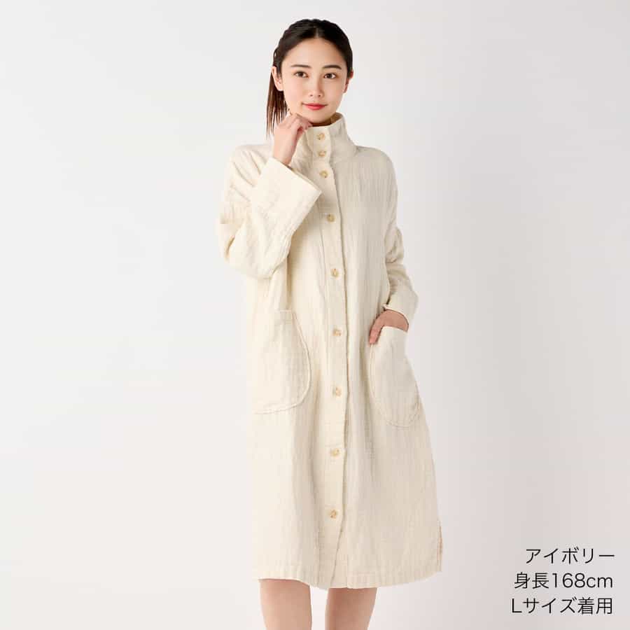 再値下げ】マシュマロワッフルガーゼライトコートワンピース（RWF23179