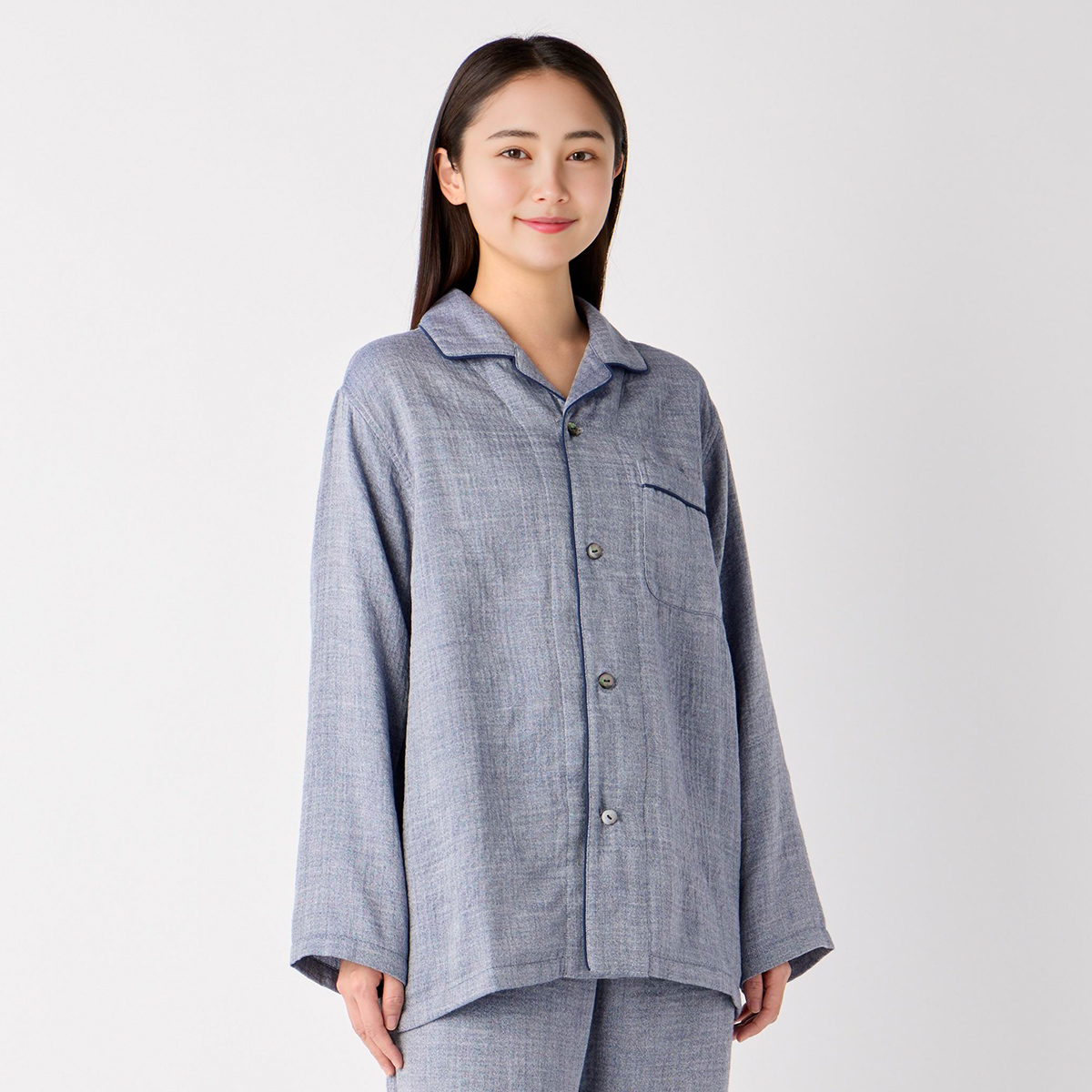 マシュマロガーゼ先染めパジャマシャツ ユニセックス 上下別売