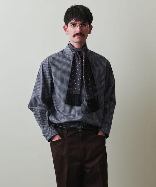 Steven Alan＞ 60 ヘイズ チェック レギュラーカラー シャツ LOOSE