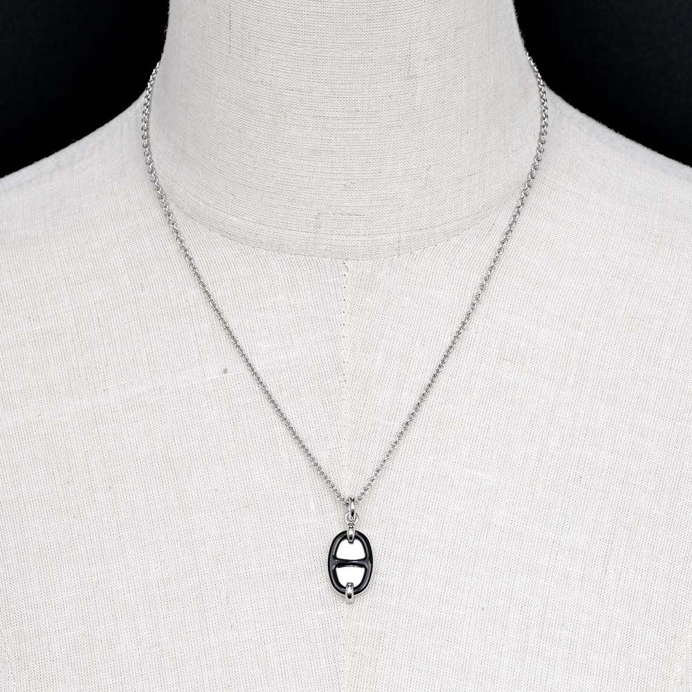 名東】【HERMES】エルメス ネックレス ミニマイヨンPM ブラック