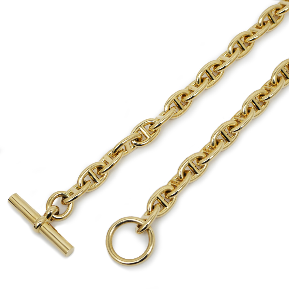 名東】【HERMES】エルメス シェーヌダンクル PM ネックレス 750 YG