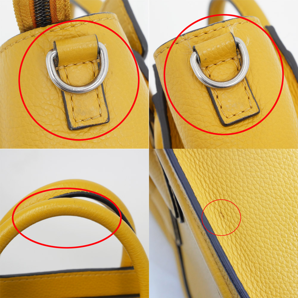 名東】【CELINE】セリーヌ ラゲージナノショッパー イエロー