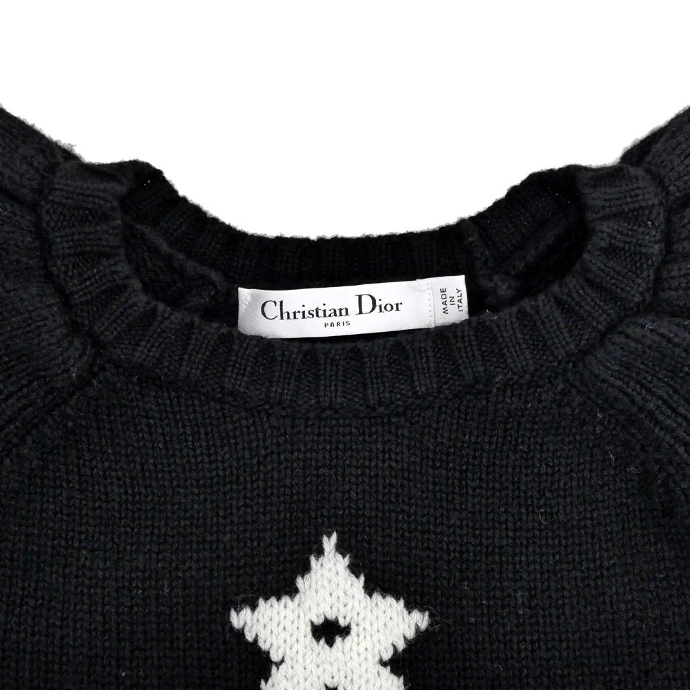 名東】【CHRISTIAN DIOR】ディオール 半袖ニット フリル 36サイズ