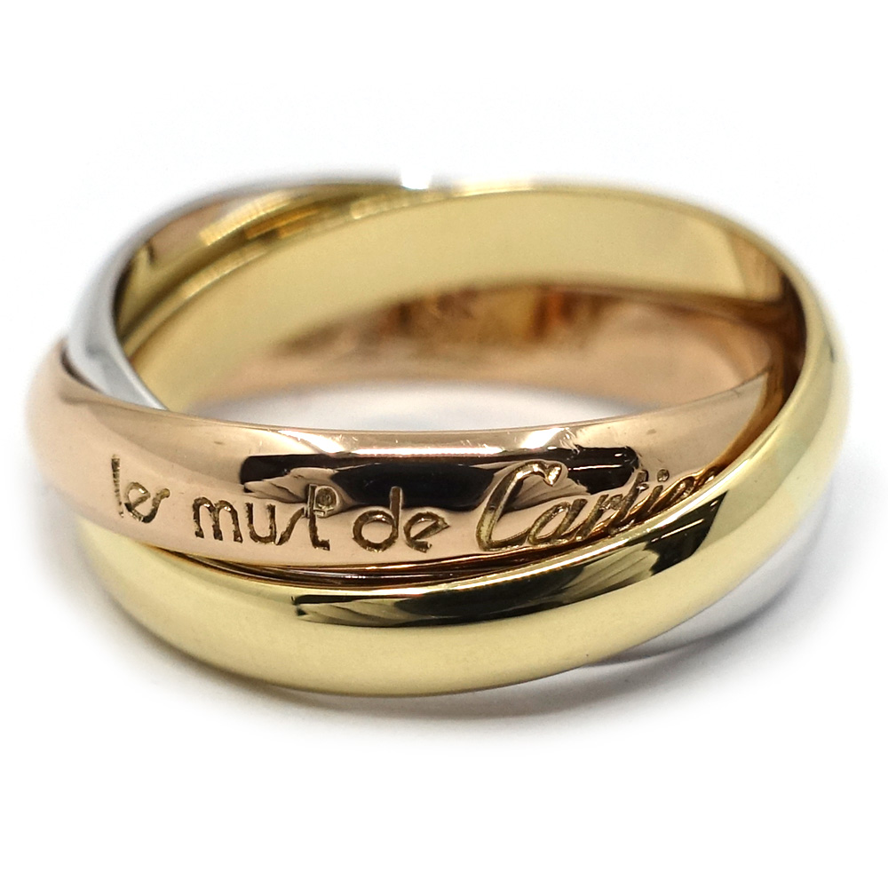 栄】【CARTIER】カルティエ K18YG WG PG トリニティ 3カラー リング