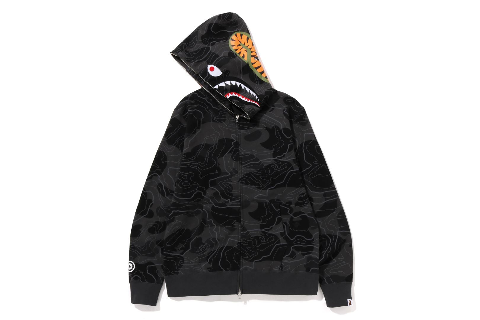 A BATHING APE® Layered Line Camo Shark Full Zip Hoodie | Bape