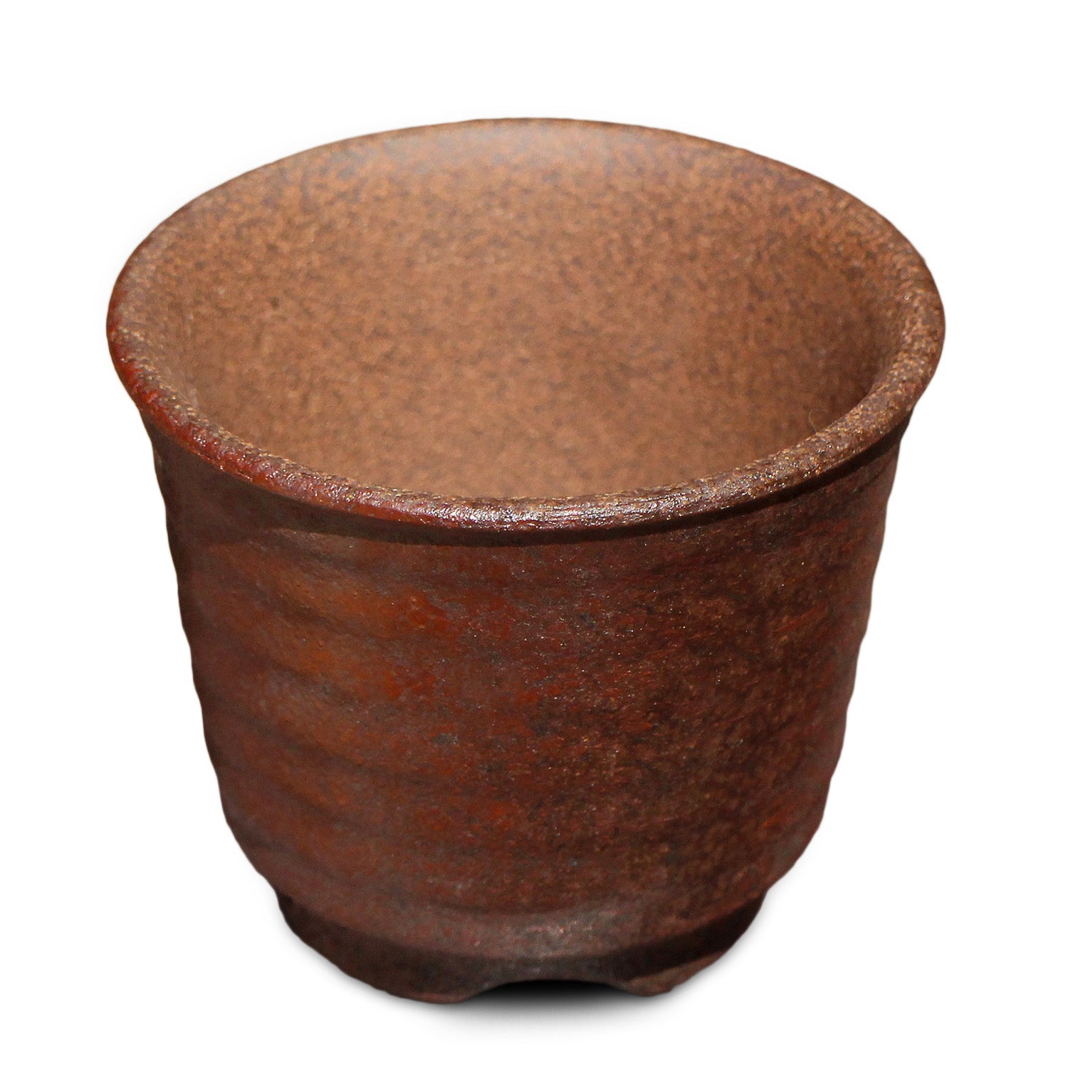 盆栽鉢 六平 赤吹 3号 四日市萬古焼 丸 円形 陶器 約9センチ – うめ