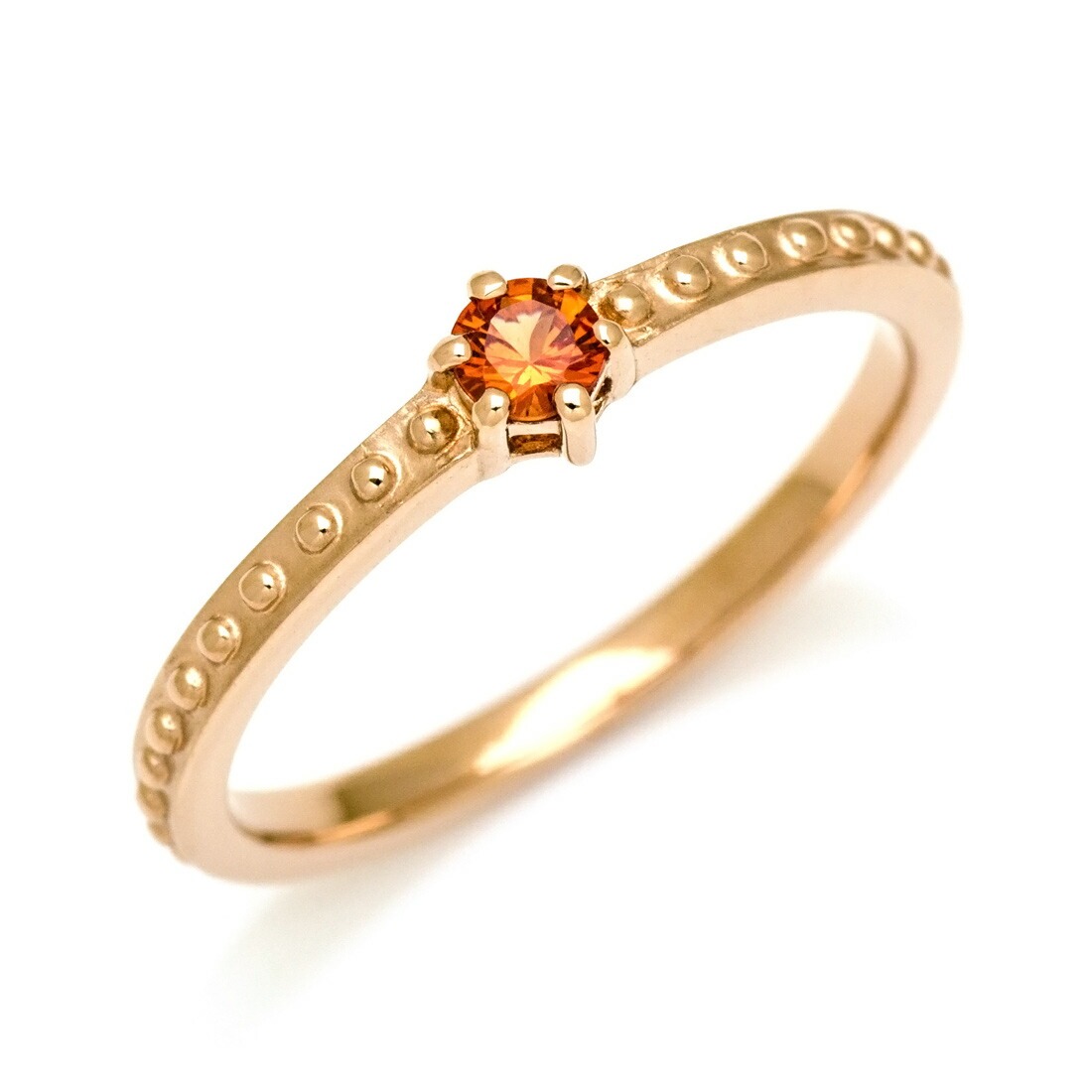 オレンジサファイア リング 指輪 星 スター グラデーション K18