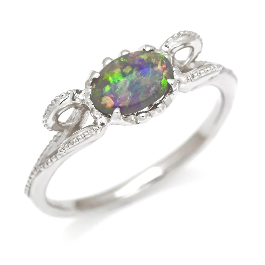 K18 ブラックオパール リング 「curva」[商品番号:RG0960] | umu -アム