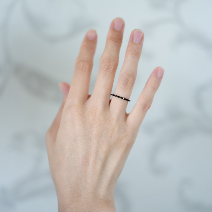 PT950 ハード ブラックダイヤモンド 0.37ct～0.45ct フルエタニティ