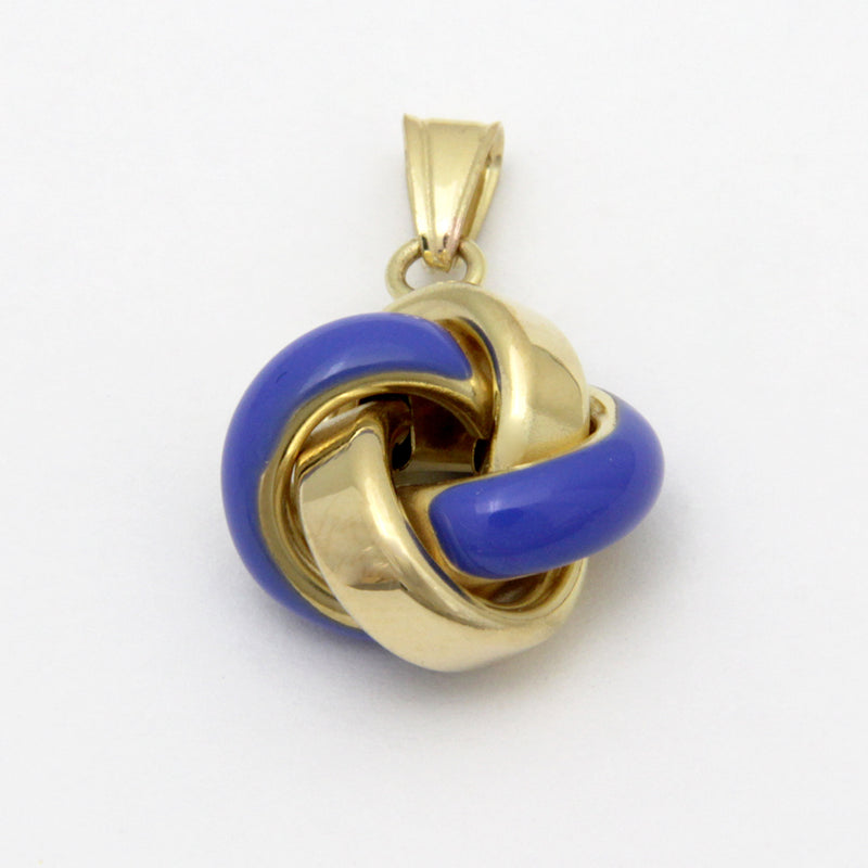 UNOAERRE K18イエローゴールド結び目ペンダントトップ（ブルー） 28261