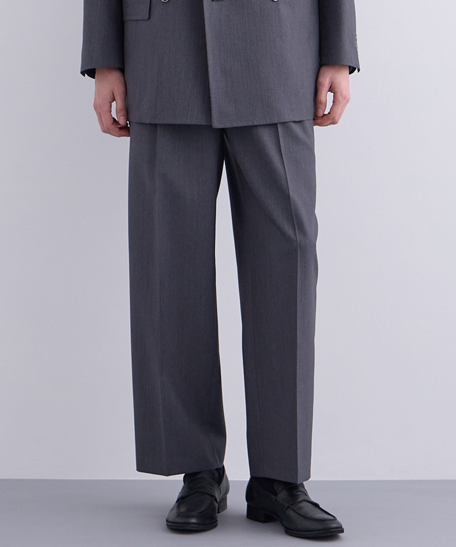 残りわずか｜再入荷なし〉モヘアポプリン イージーストレートパンツ(1