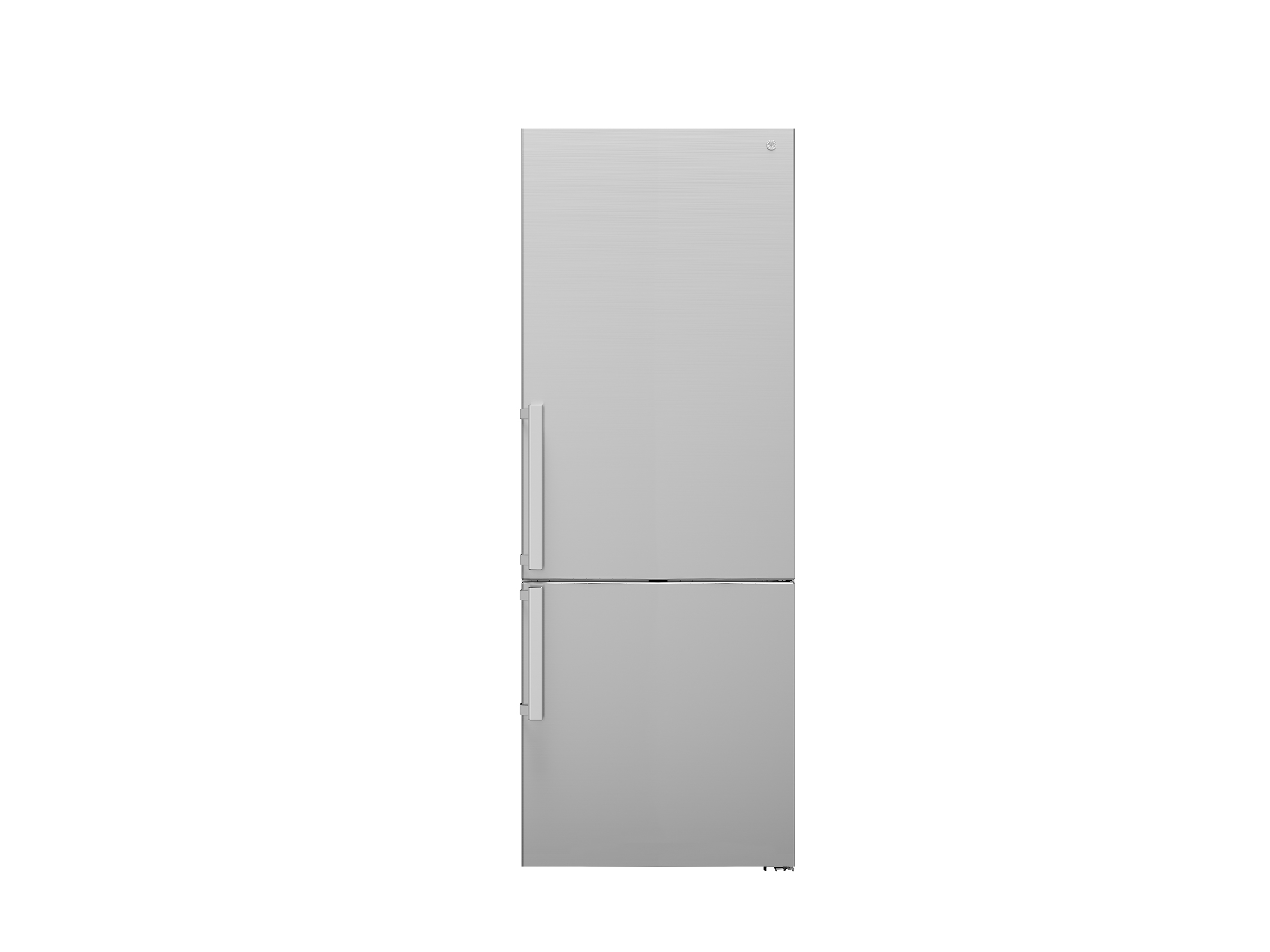 76 cm freestanding bottom mount refrigerator, stainless steel