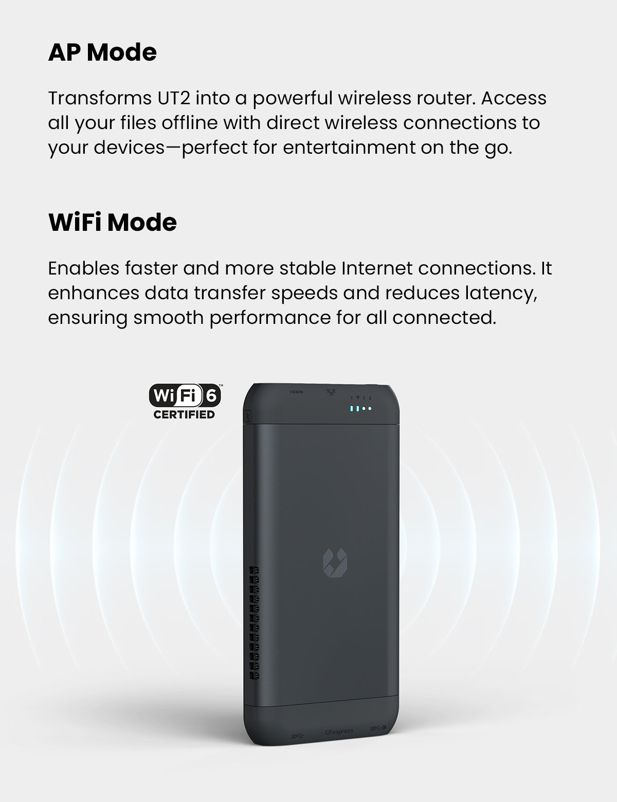 UnifyDrive UT2 ポータブルNAS｜多用途に対応するポータブルストレージ