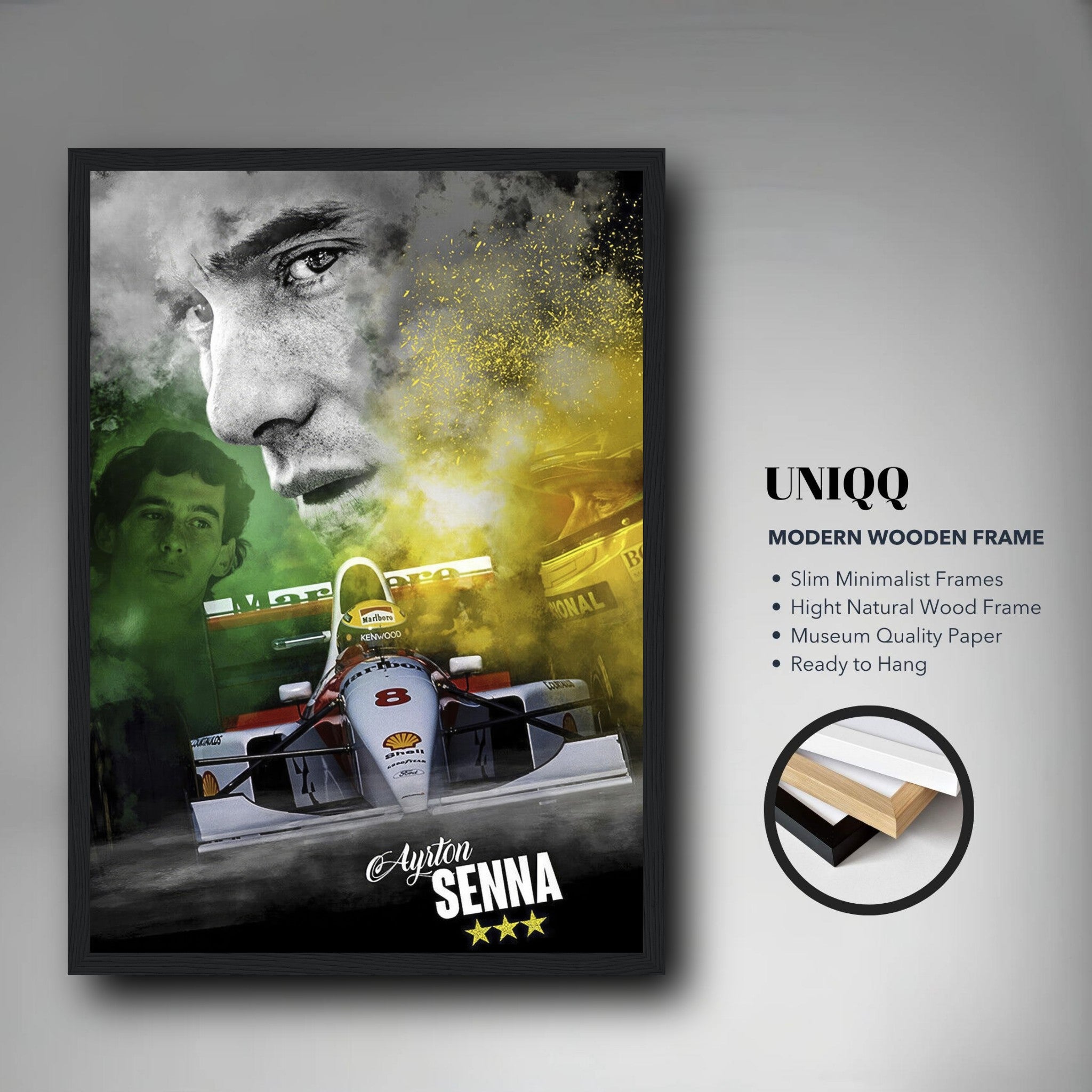 Ayrton Senna Poster | Framed F1 Wall Art for Home & Office – UNIQQ