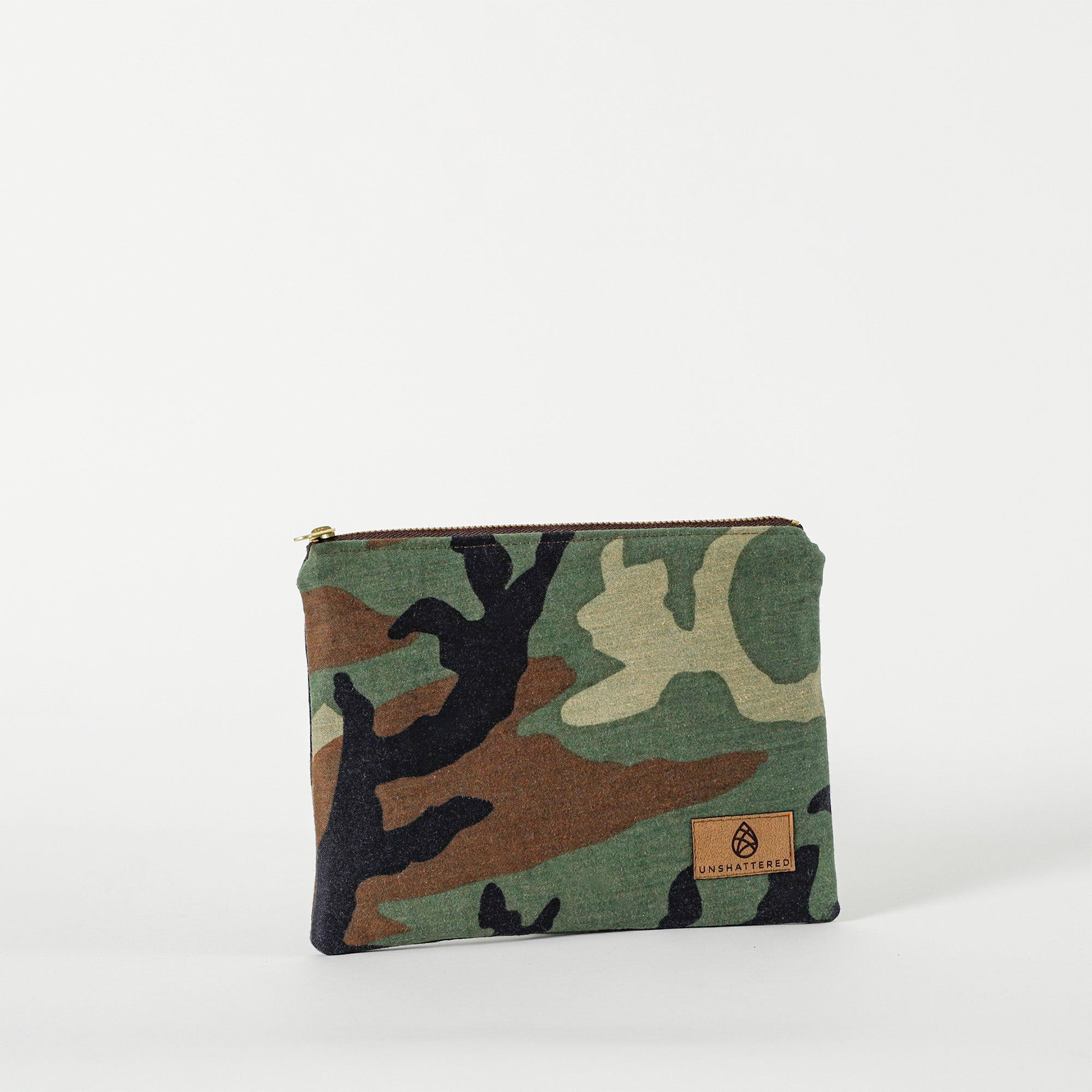Woodland Camo Zip Pouch – Unshattered