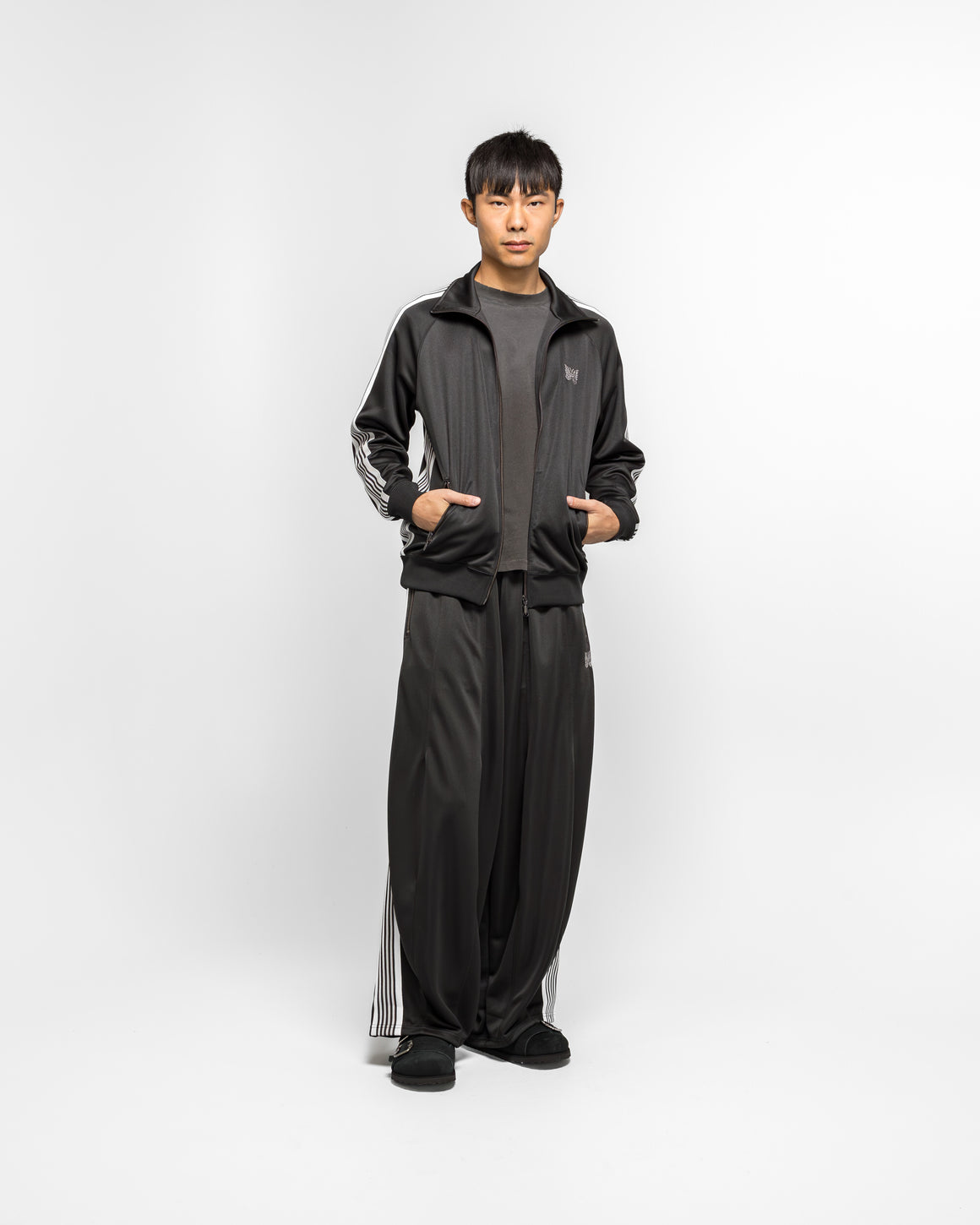 Needles - Track Jacket - Charcoal Poly Smooth | UP THERE