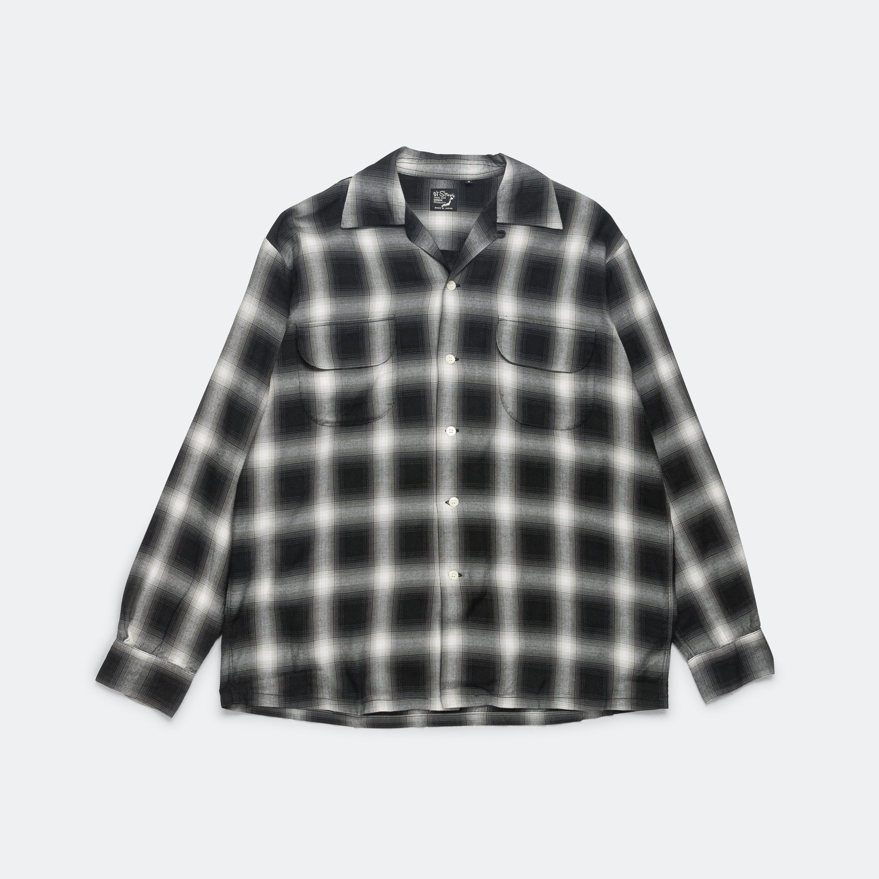 orSlow Ombre Check Shirt - Black | UP THERE