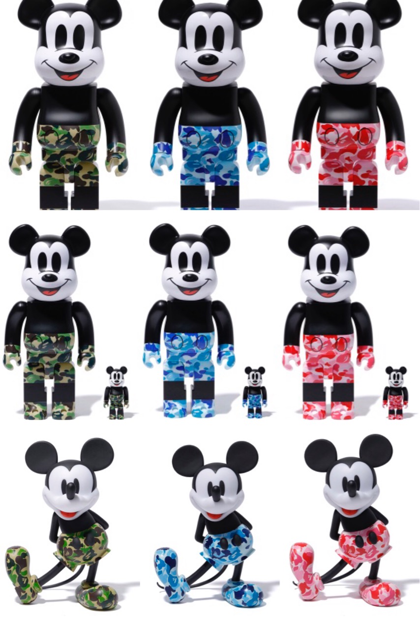 BAPE®︎ × MEDICOM TOY × MICKEY MOUSE】BE@RBRICK & VCDが11月2日に