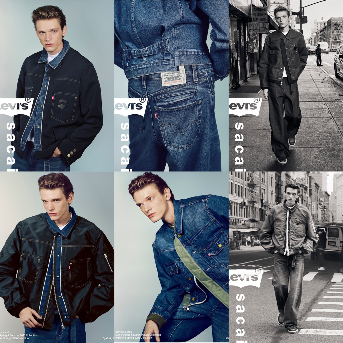 sacai x Levi's 2025年春夏コラボコレクションが国内5月28日に発売