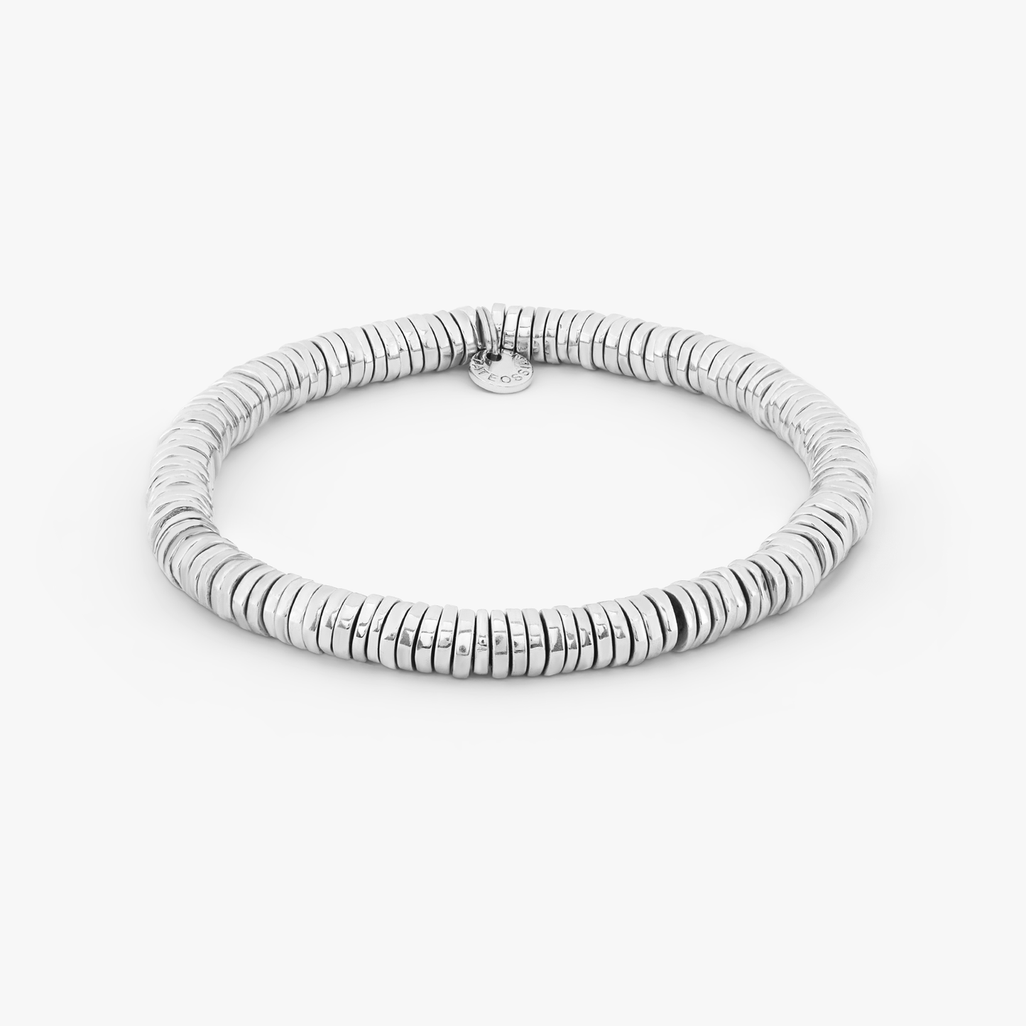 Pure Disc Expandable Silver Bracelet in Rhodium – Tateossian London