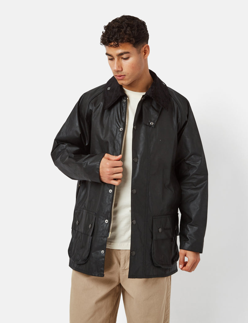 Barbour Beaufort Wax Jacket - Black I Urban Excess. – URBAN EXCESS