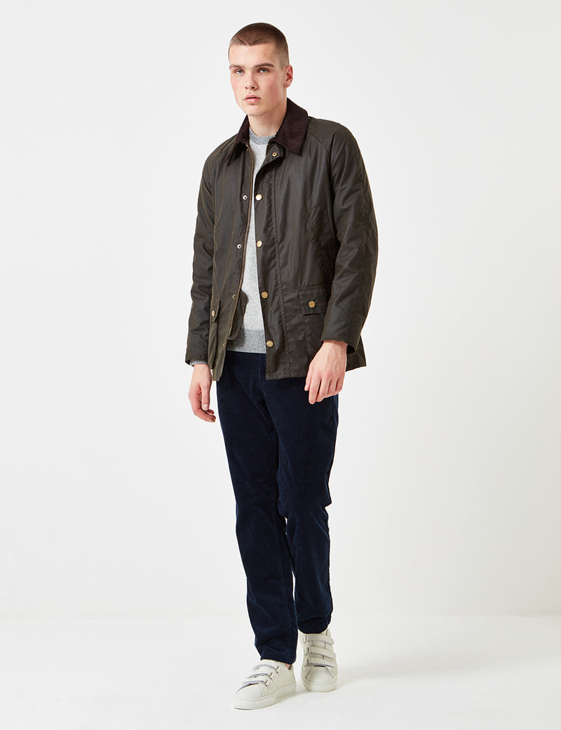 Barbour Ashby Wax Jacket - Olive Green | URBAN EXCESS.