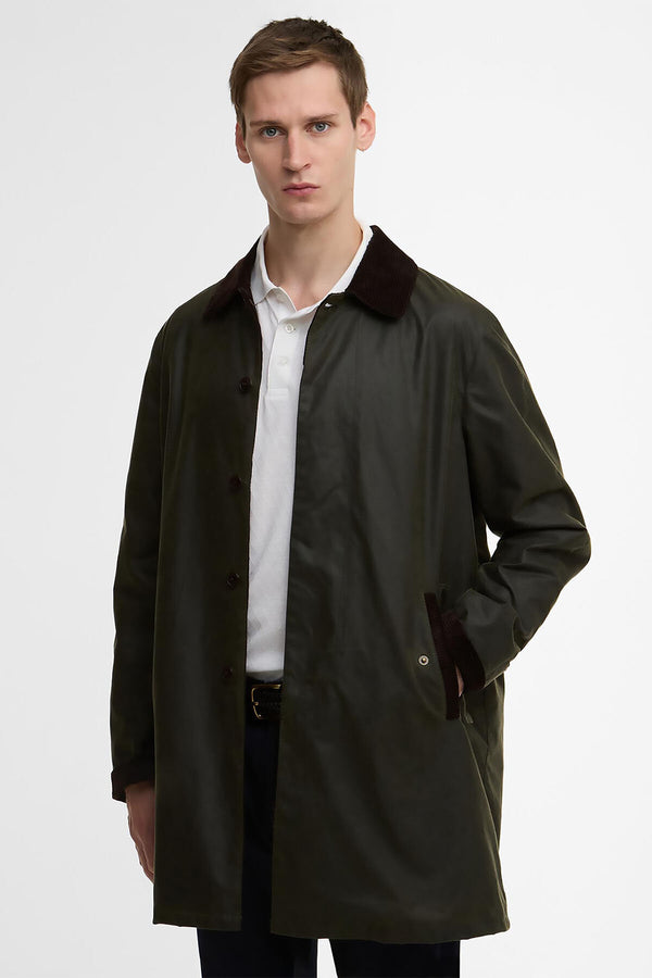 BARBOUR X BARACUTA TYNE WAXED COAT Olive | Baracuta