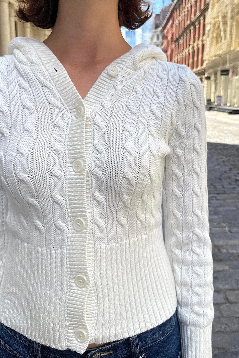 Aura Cable Knit Cardigan – Brandy Melville