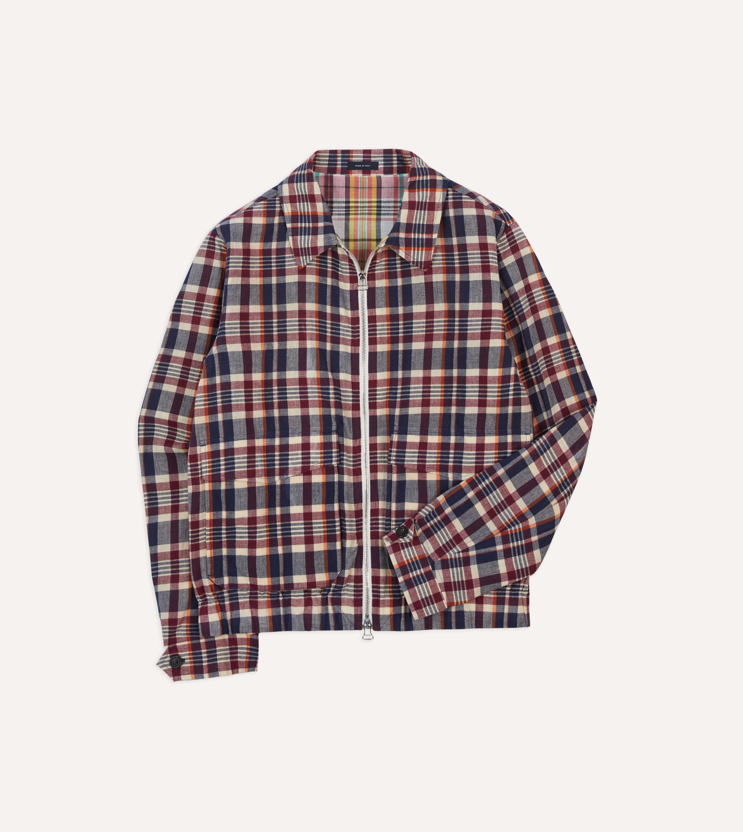 Waxed Madras Cotton Tennis Blouson Jacket – Drakes US