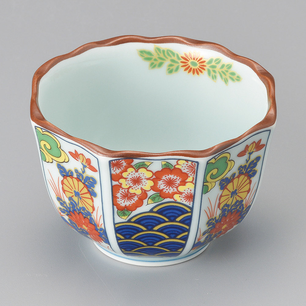 90-21-757 錦古伊万里青海波八角小付 8.7×5.5㎝ 鉢 小付 ｜うつわ