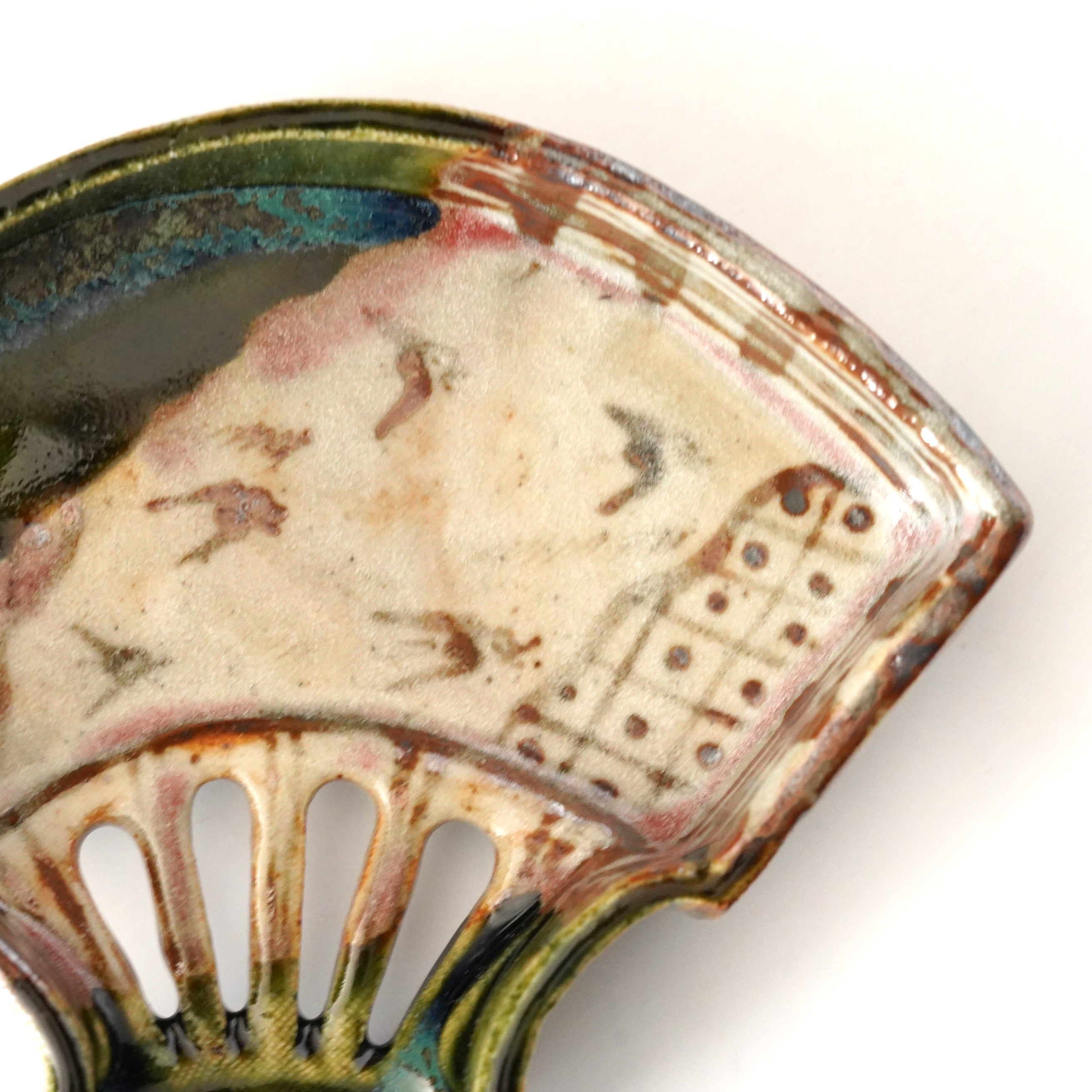 宮田真幸】織部扇面向付 – うつわ御結