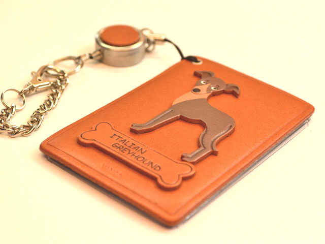 イタリアングレーハウンド（イタグレ）/犬 定期入れ/パスケース 革