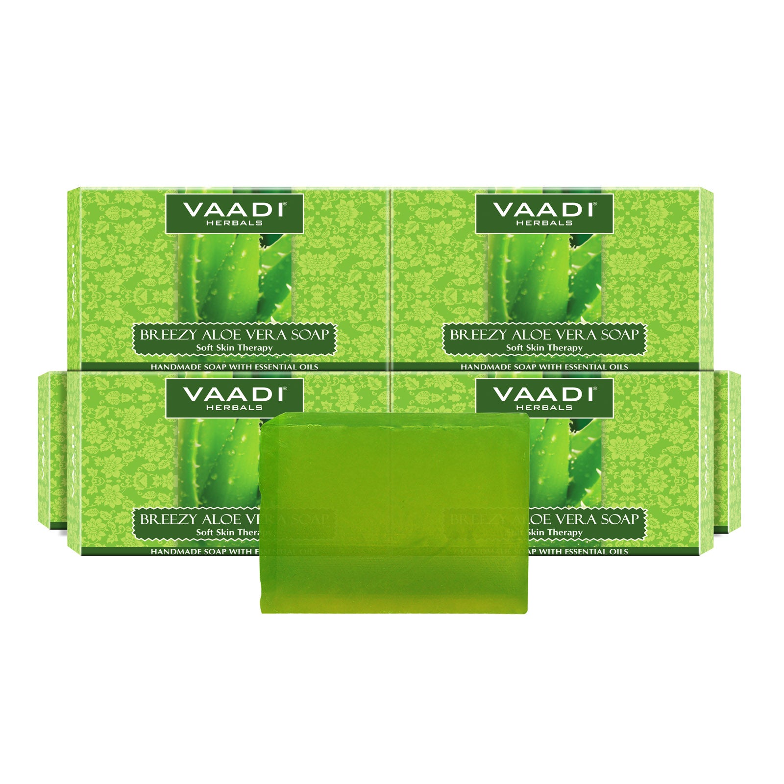 Pack of 6 Breezy Aloe Vera Soap (75 gms x 6) – Vaadi Herbals India