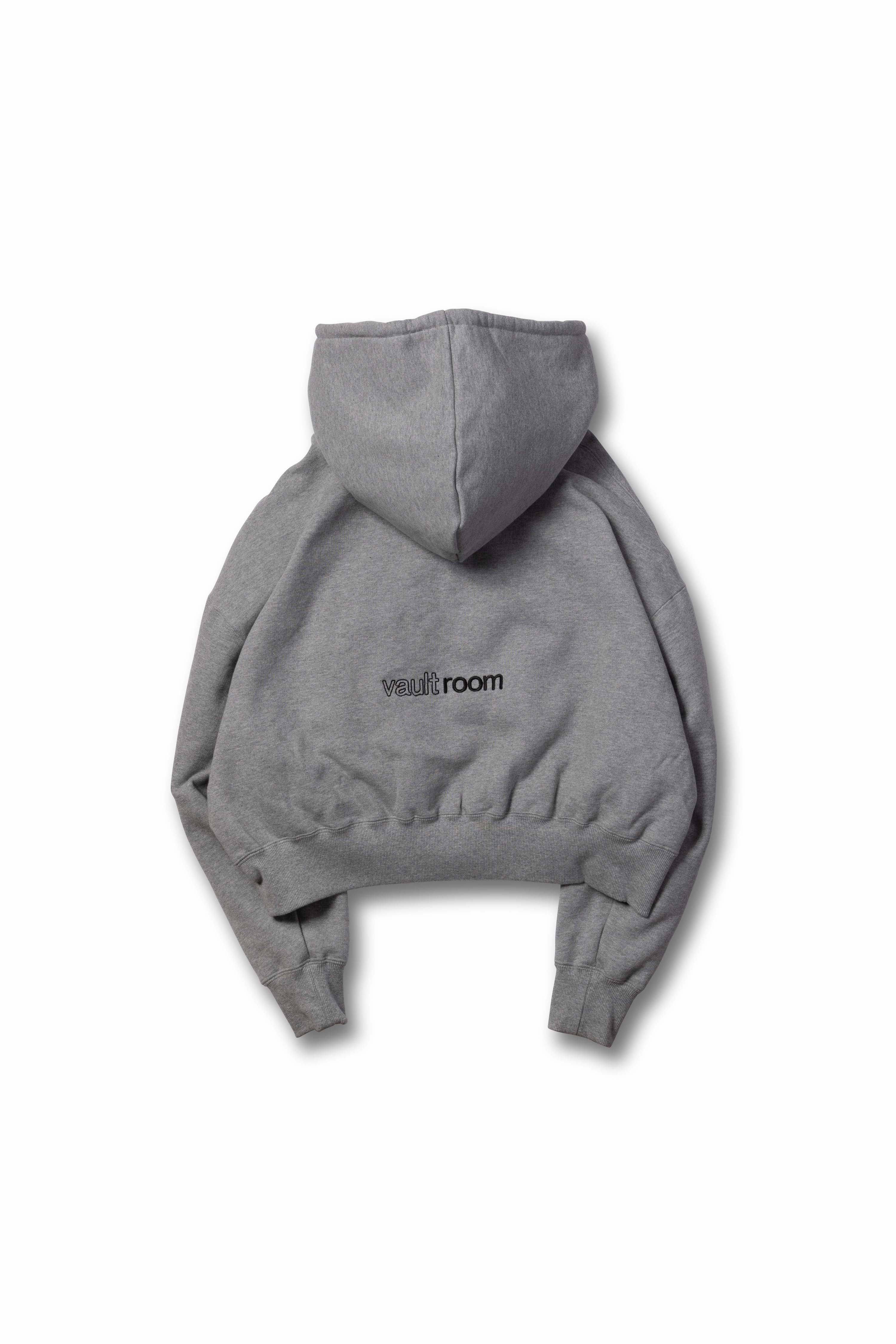VAULTROOM LOGO WOMENS CROPPED HOODIE / GRY